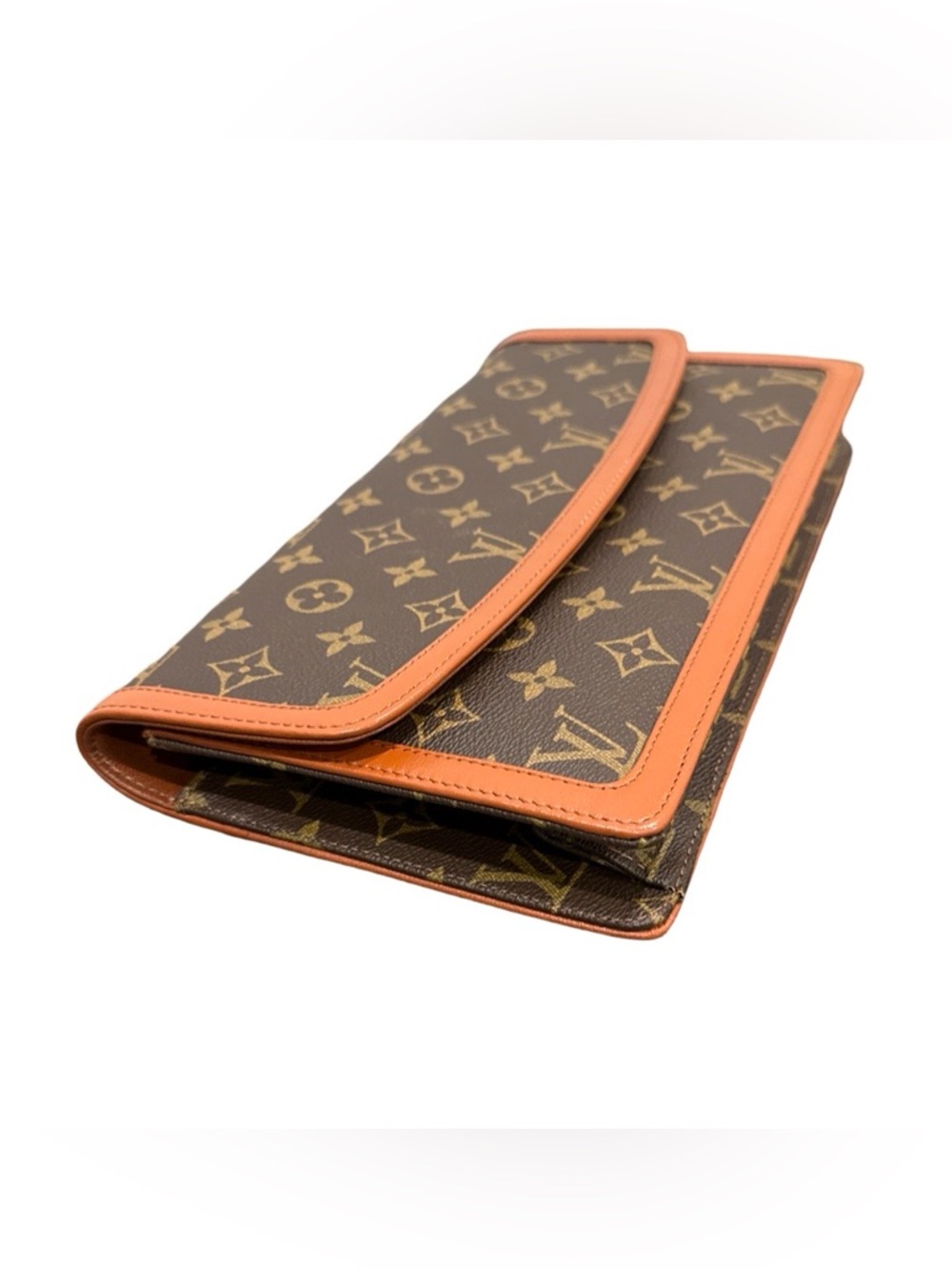 Louis Vuitton Vintage Monogram Canvas Clutch Pochette Brown LV Envelope Bag - Picture 10 of 17
